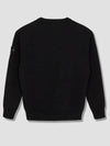 Men's Ghost Waffen Patch Crew Neck Knit Black - STONE ISLAND - BALAAN.