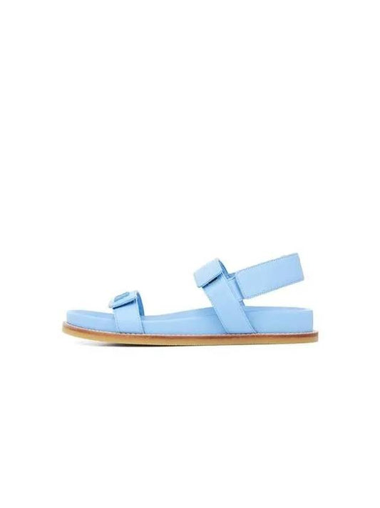 Women s Velcro Strap Leather Sandals Blue 270977 - EMPORIO ARMANI - BALAAN 1