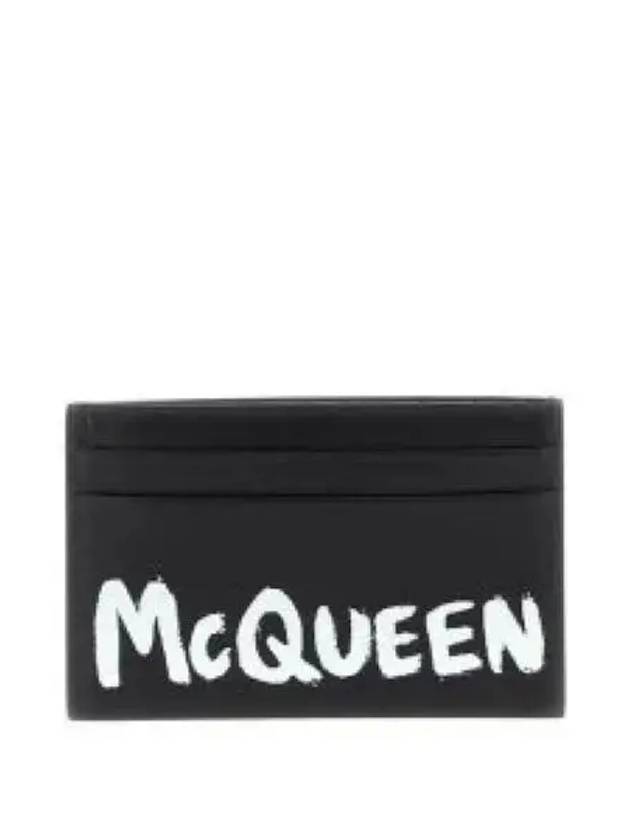 Graffiti Card Wallet Black - ALEXANDER MCQUEEN - BALAAN 2