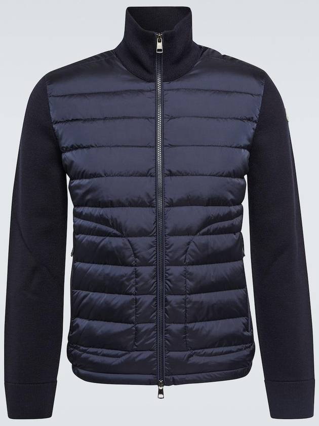 Padded Wool Zip-up Jacket Navy Blue - MONCLER - BALAAN 9