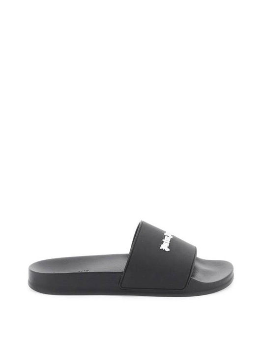 Logo Slippers Black - PALM ANGELS - BALAAN 1