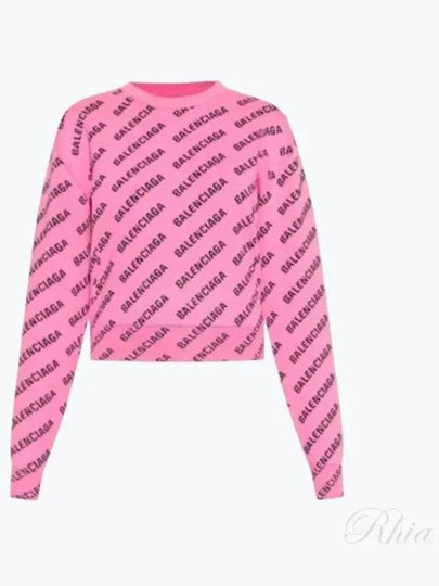 Mini All-Over Logo Knit Top Pink - BALENCIAGA - BALAAN 2