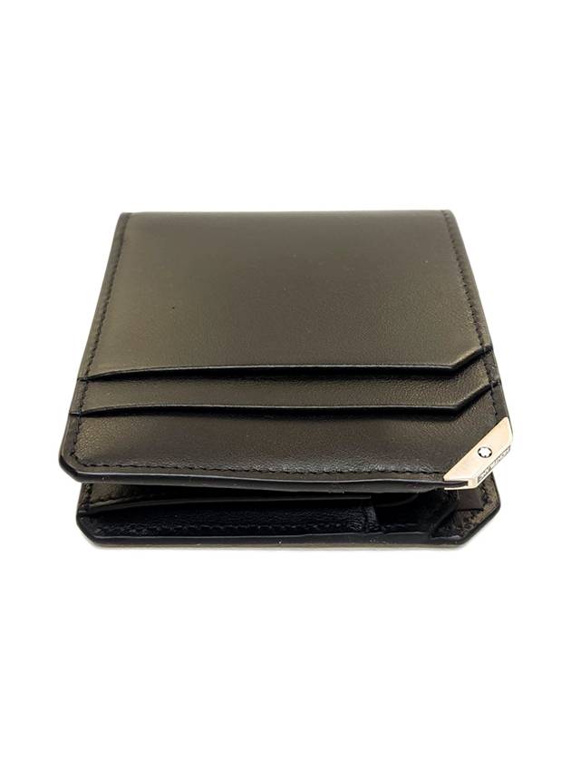 Metal Logo Leather Bifold Wallet Black - MONTBLANC - BALAAN 5