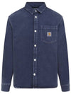 George Chest Logo Patch Denim Long Sleeve Shirt Blue - CARHARTT WIP - BALAAN 1