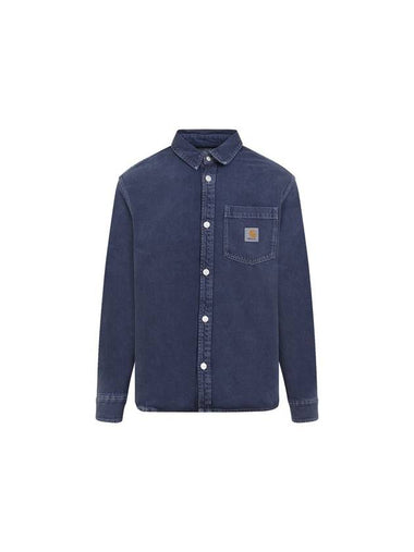 George Chest Logo Patch Denim Long Sleeve Shirt Blue - CARHARTT WIP - BALAAN 1