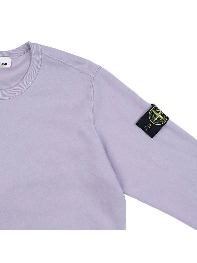 Brushed Cotton Fleece Garment Dyed Crewneck Sweatshirt Lavender - STONE ISLAND - BALAAN 5