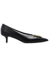 Women s TB Monogram Point Toe Pumps Heel Black - BURBERRY - BALAAN 1