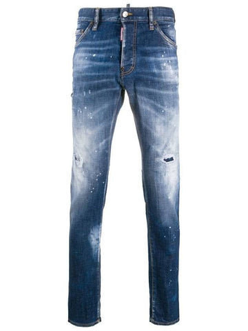 Leather Patch Skater Jeans Blue - DSQUARED2 - BALAAN 1