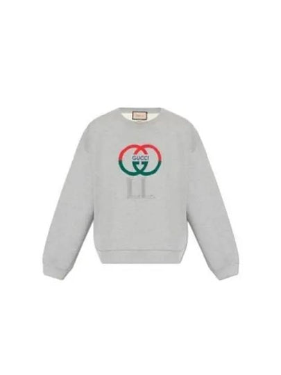 Cotton Jersey Printed Sweatshirt Grey - GUCCI - BALAAN 2