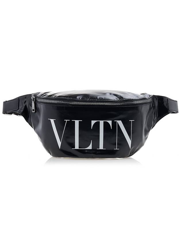 VLTN logo print leather belt bag black - VALENTINO - BALAAN.