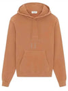 Embroidered Logo Cotton Hoodie Light Orange - SAINT LAURENT - BALAAN 2