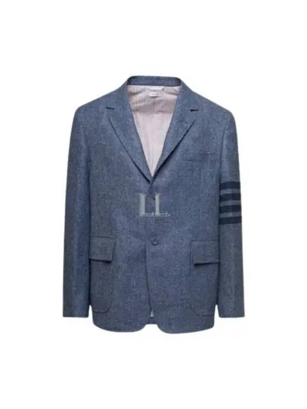 Donegal Tweed 4 Bar Single Breasted Blazer Jacket Light Blue - THOM BROWNE - BALAAN 2