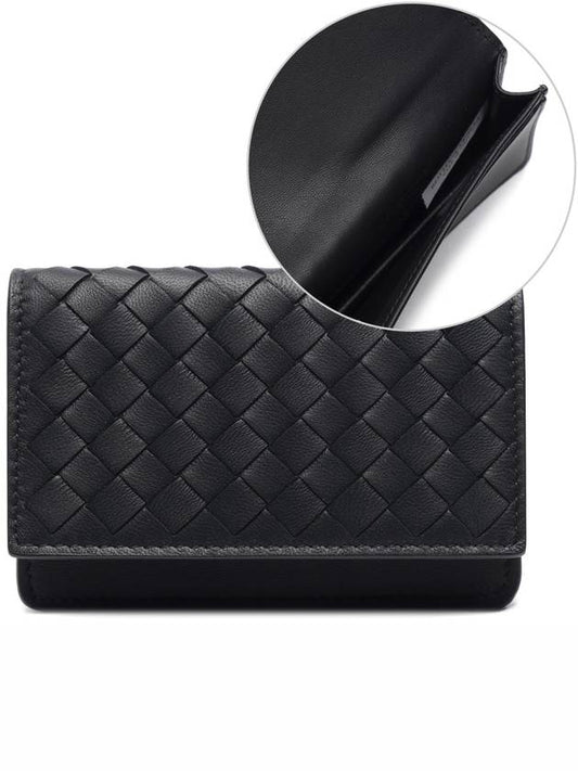 Intrecciato Flap Card Wallet Black - BOTTEGA VENETA - BALAAN 2