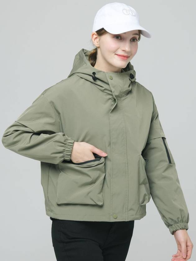 Doyou Know MC Women s Hooded Anorak Life Waterproof Loose Fit Khaki Wind Jumper DO6242WB24 - DOYOUKNOWMC GOLF WEAR - BALAAN 1