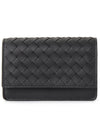 Men's Intrecciato Card Wallet Black - BOTTEGA VENETA - BALAAN 2