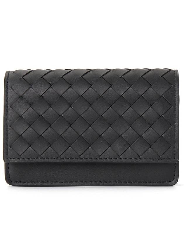 Men's Intrecciato Card Wallet Black - BOTTEGA VENETA - BALAAN 2