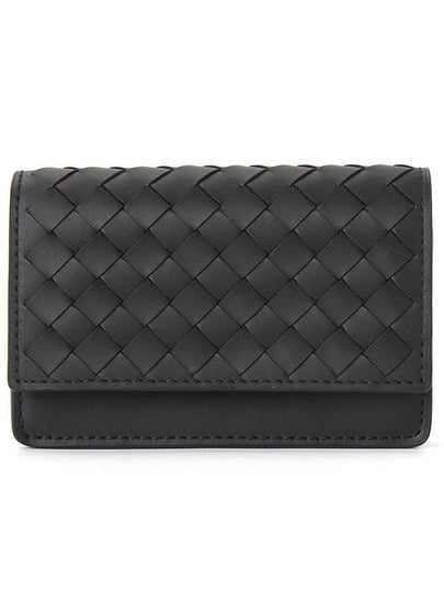 Men's Intrecciato Card Wallet Black - BOTTEGA VENETA - BALAAN 2