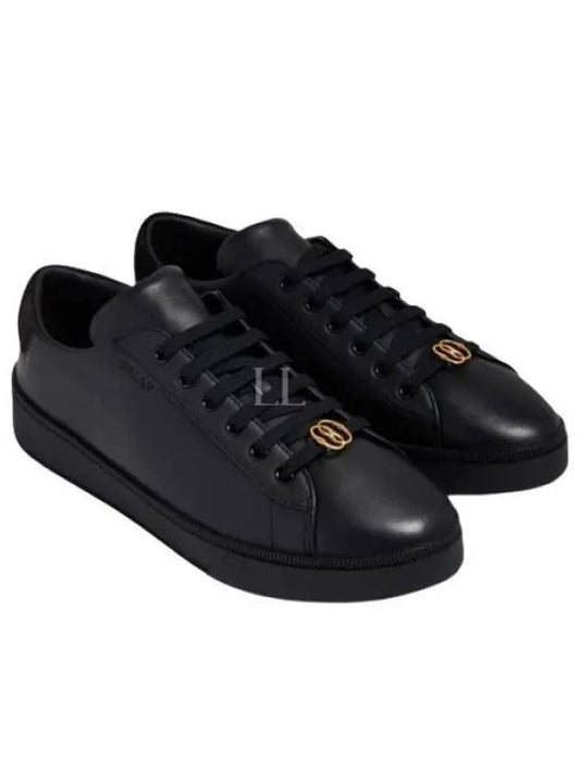 Liver Logo Leather Low-Top Sneakers Black - BALLY - BALAAN 2