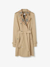 Check Trim Gabardine Trench Coat Honey - BURBERRY - BALAAN 2