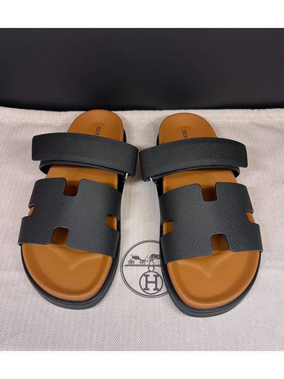 Chypre Calfskin Sandals Black - HERMES - BALAAN 2