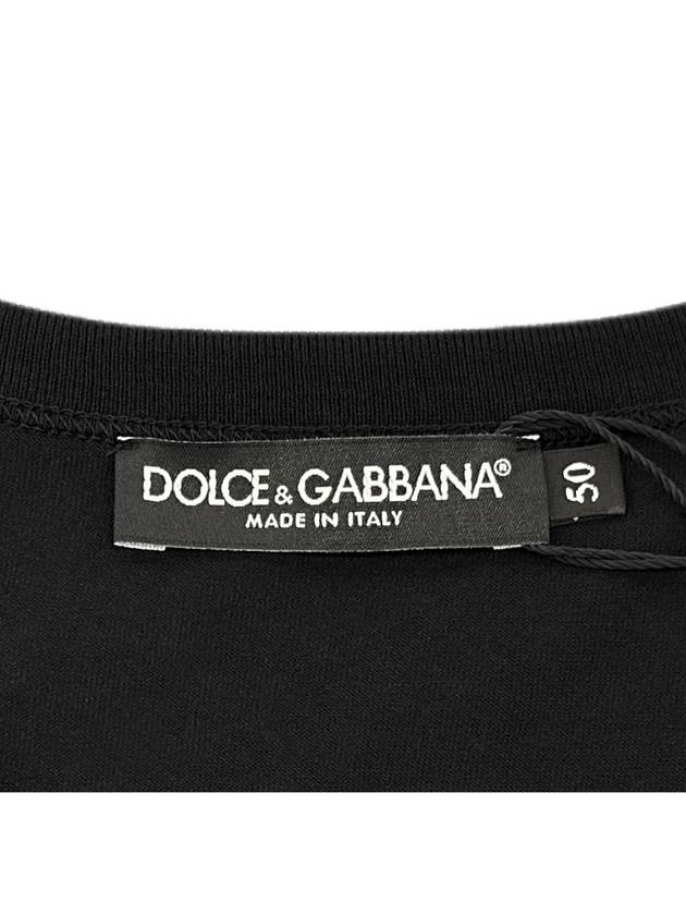 Logo Patch Crew Neck Cotton Short Sleeve T-Shirt Black - DOLCE&GABBANA - BALAAN 6