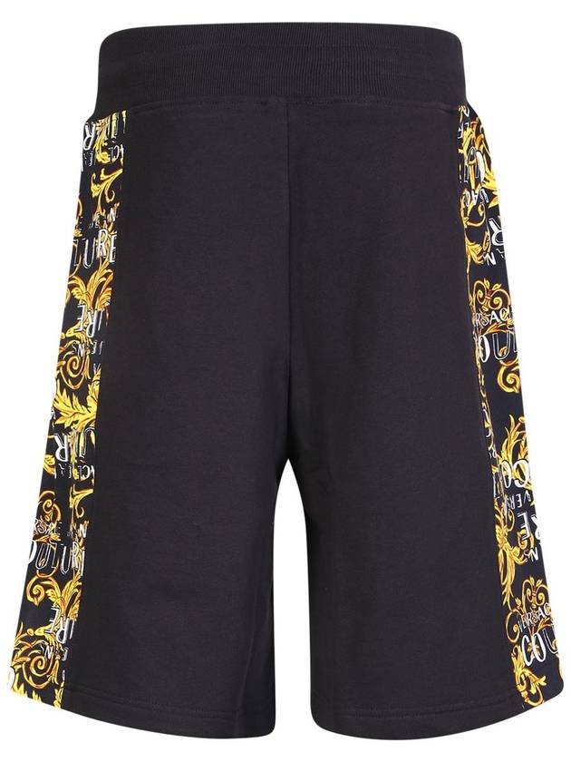 Jeans Couture Side Logo Print Sweat Shorts Black Gold - VERSACE - BALAAN 4