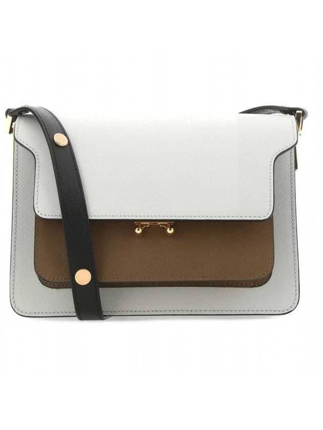 Saffiano Trunk Medium Shoulder Bag Grey - MARNI - BALAAN 1