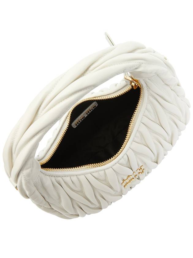 Wander Matelasse Nappa Leather Mini Hobo Tote Bag White - MIU MIU - BALAAN 7