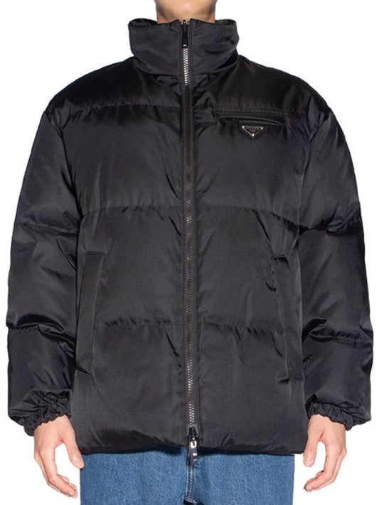 Medium-Length Re-Nylon Reversible Down Padded Jacket Black - PRADA - BALAAN 2