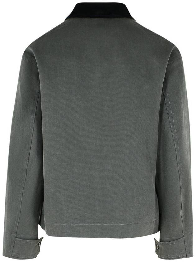 Corduroy Collar Cotton Jacket Black - BURBERRY - BALAAN 4