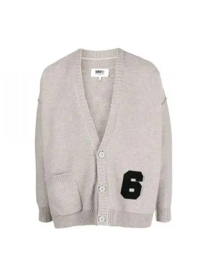 Number Patch Cardigan Grey Melange - MAISON MARGIELA - BALAAN 2