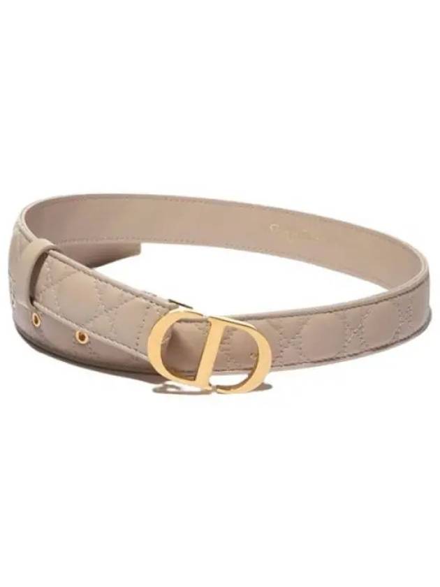 30MM Montaigne Cannage Calfskin Belt Powder Beige - DIOR - BALAAN 2