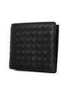 Intrecciato Weaving Half Wallet Black - BOTTEGA VENETA - BALAAN 2