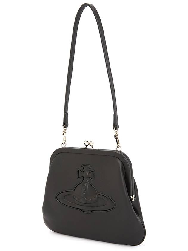 Logo Leather Clutch Bag Black - VIVIENNE WESTWOOD - BALAAN 3