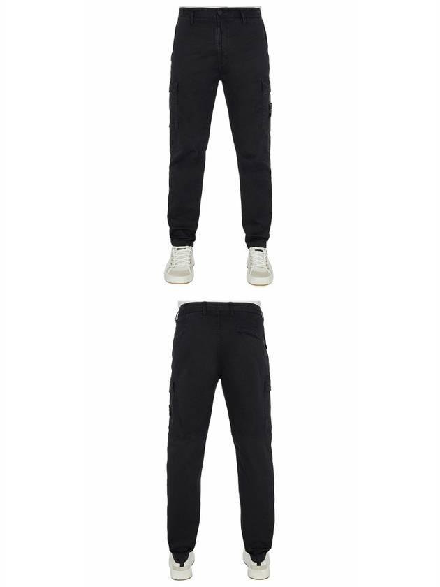 Cotton Cargo Straight Pants Black - STONE ISLAND - BALAAN 5