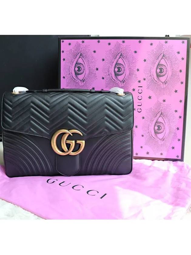 GG Marmont Large Shoulder Bag Black - GUCCI - BALAAN 5