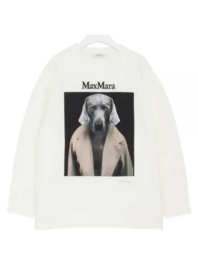 Embroidered Logo Crewneck Sweatshirt White - MAX MARA - BALAAN 2