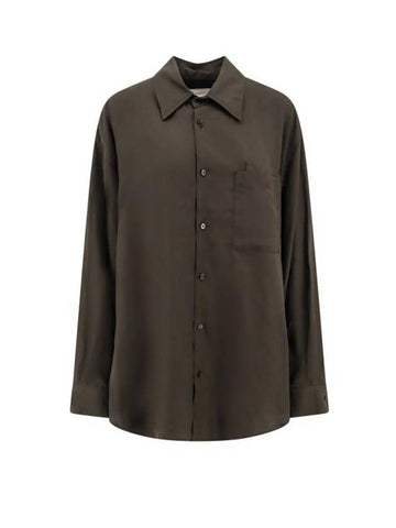 Double Pocket Long Sleeve Shirt Brown - LEMAIRE - BALAAN 1