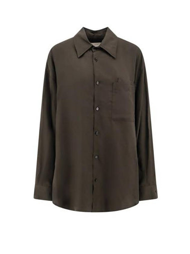 Double Pocket Long Sleeve Shirt Brown - LEMAIRE - BALAAN 1