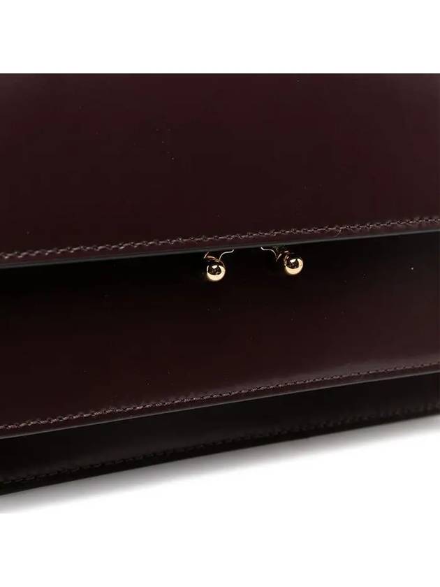 Trunk Glossy Leather Medium Shoulder Bag Burgundy - MARNI - BALAAN 5