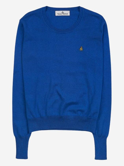 ORB Embroid Logo Knit Top Blue - VIVIENNE WESTWOOD - BALAAN 2