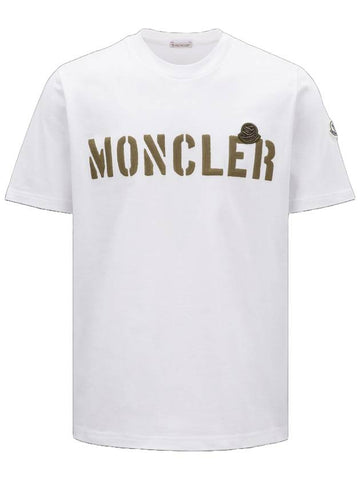 Logo Crew Neck Short Sleeve T-Shirt Optical White - MONCLER - BALAAN 1