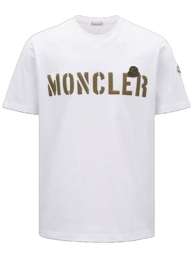 Logo Crew Neck Short Sleeve T Shirt Optical White - MONCLER - BALAAN 1