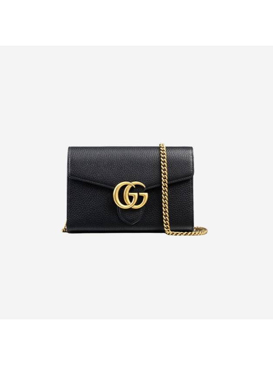 GG Marmont Chain Wallet Black - GUCCI - BALAAN 1