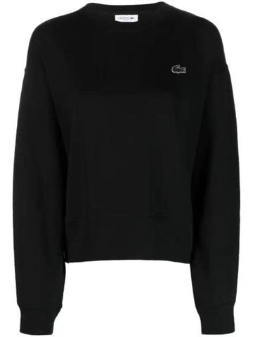 Logo Applique Sweatshirt Black - LACOSTE - BALAAN 1