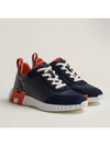 Men's Bouncing Sneakers Leather Marine Blue Orange Logo - HERMES - BALAAN 9