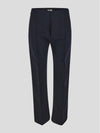 Curved Shape Cotton Slacks Navy - BOTTEGA VENETA - BALAAN 4