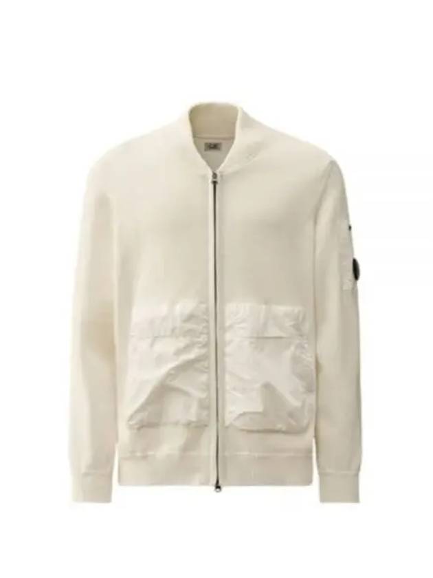 Cotton Mixed Bomber Cardigan White - CP COMPANY - BALAAN 2