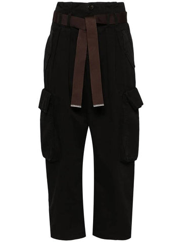 Pinko Ronfare High-Waist Cropped Cargo Trousers - PINKO - BALAAN 1