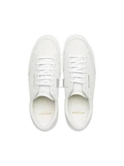 Court Classic Perforated Leather Low Top Sneakers White - SAINT LAURENT - BALAAN 2